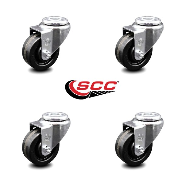 Service Caster 3 Inch Phenolic Wheel Swivel Bolt Hole Caster Set SCC-BH20S314-PHS-4 - main